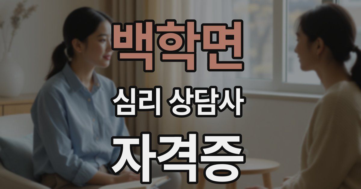 백학면 심리 상담사 자격증