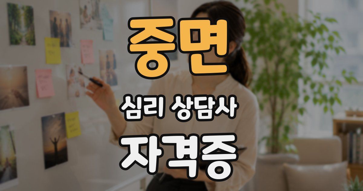 중면 심리 상담사 자격증