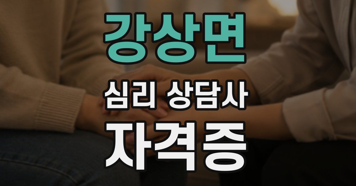 강상면 심리 상담사 자격증