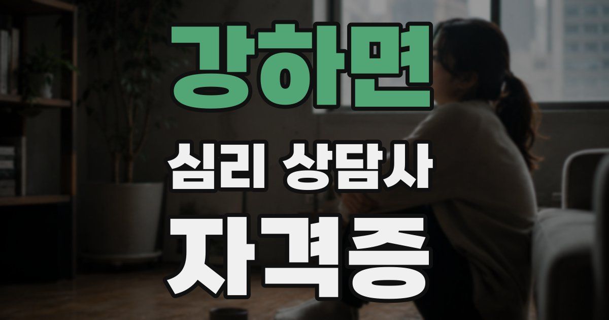 강하면 심리 상담사 자격증