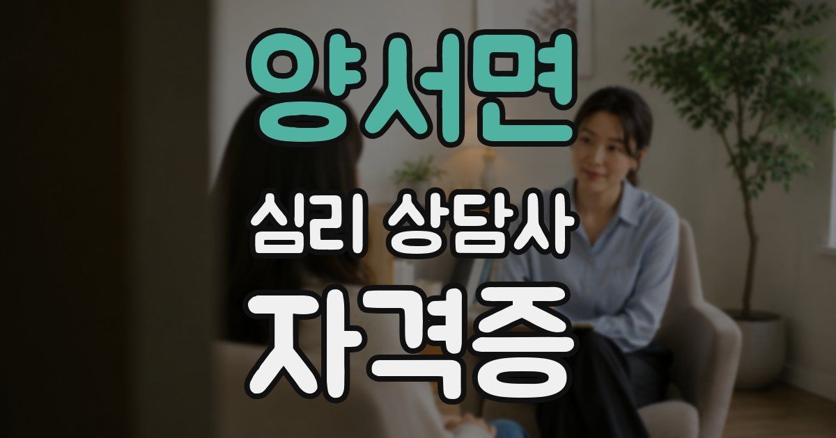 양서면 심리 상담사 자격증