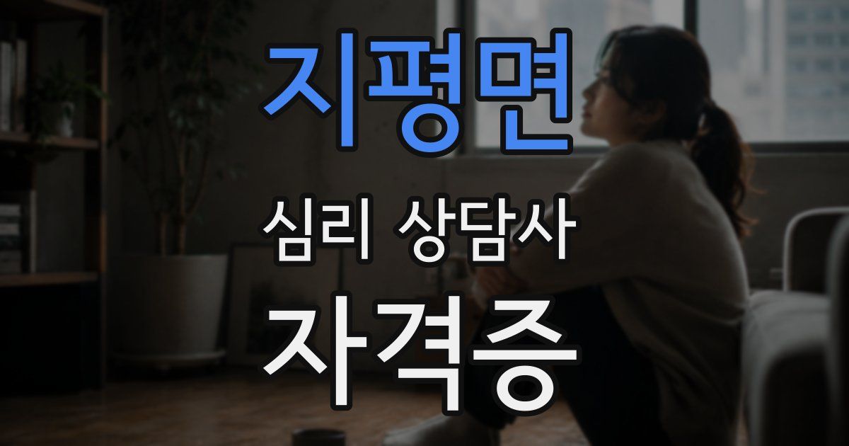 지평면 심리 상담사 자격증