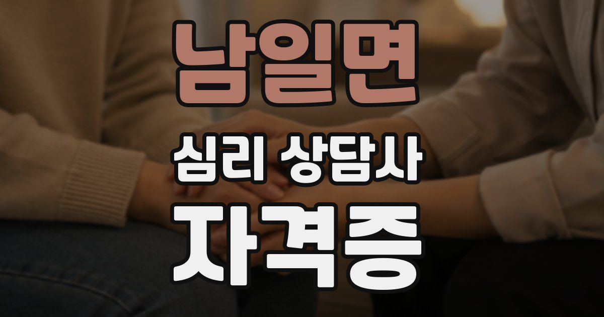 남일면 심리 상담사 자격증
