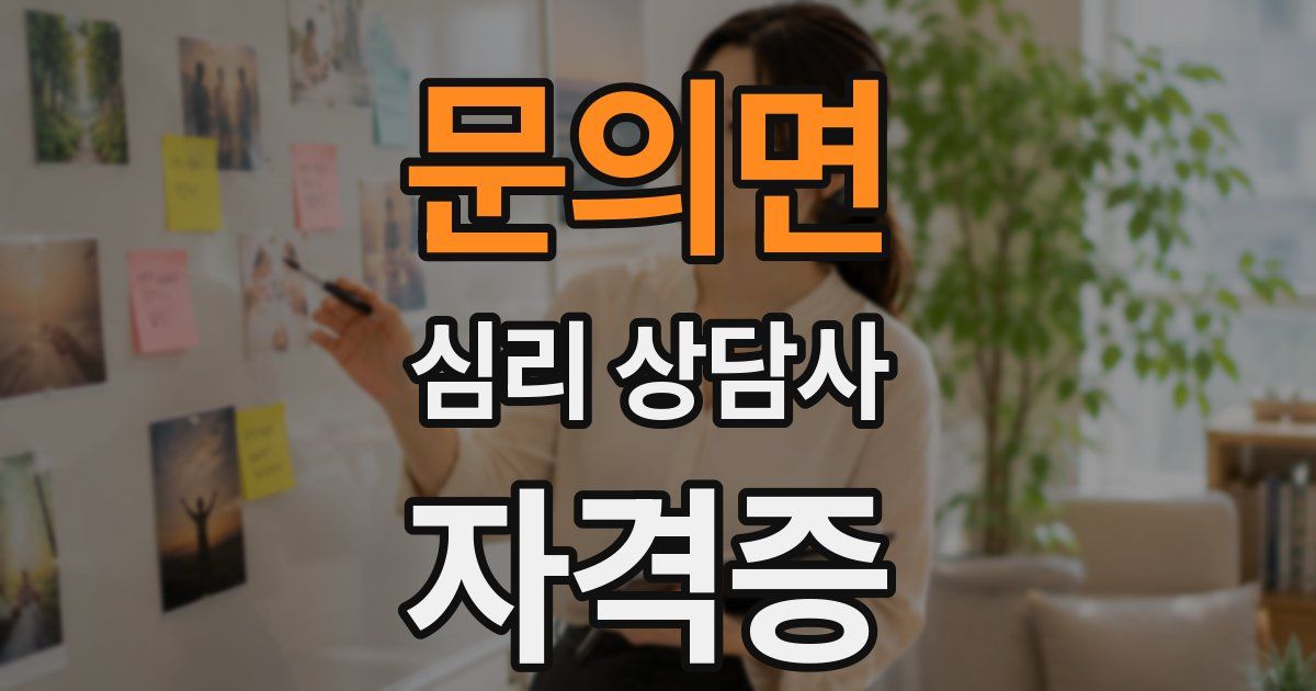문의면 심리 상담사 자격증