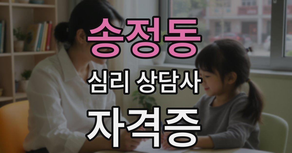 송정동 심리 상담사 자격증