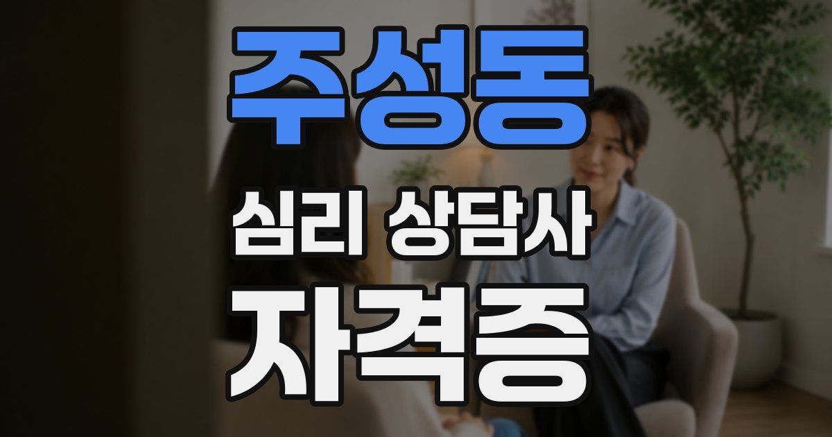 주성동 심리 상담사 자격증