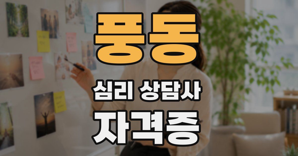 풍동 심리 상담사 자격증