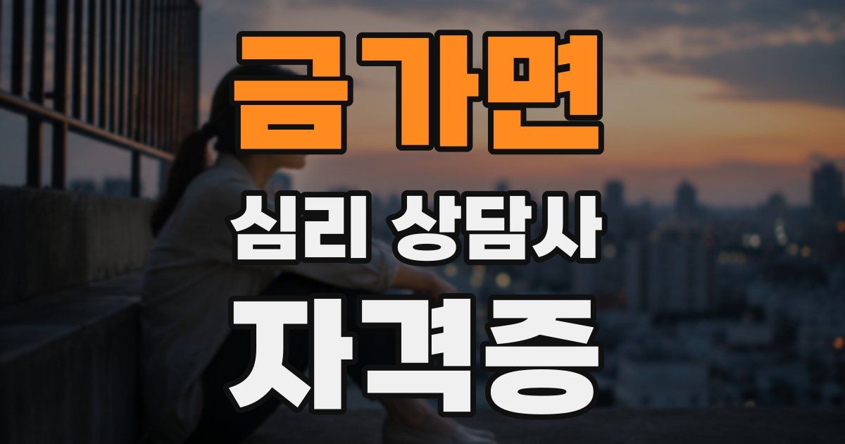 금가면 심리 상담사 자격증