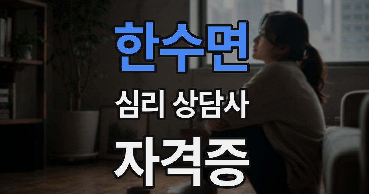 한수면 심리 상담사 자격증