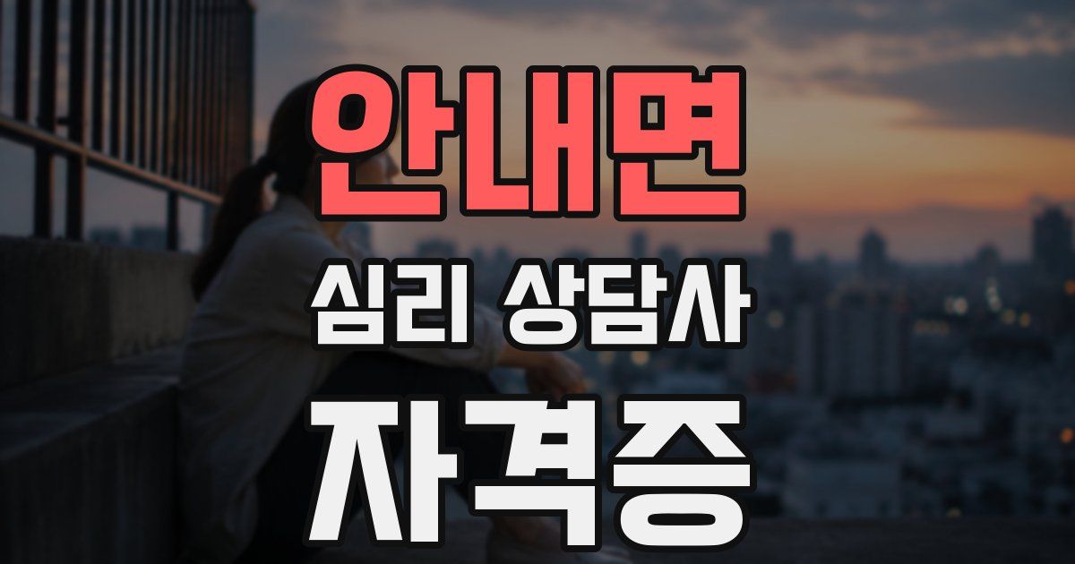 안내면 심리 상담사 자격증