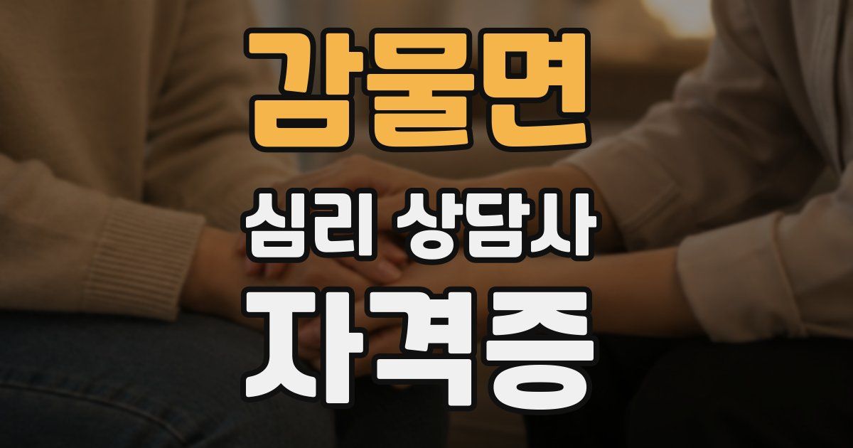 감물면 심리 상담사 자격증