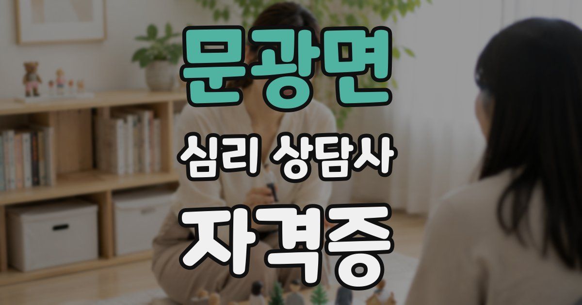문광면 심리 상담사 자격증