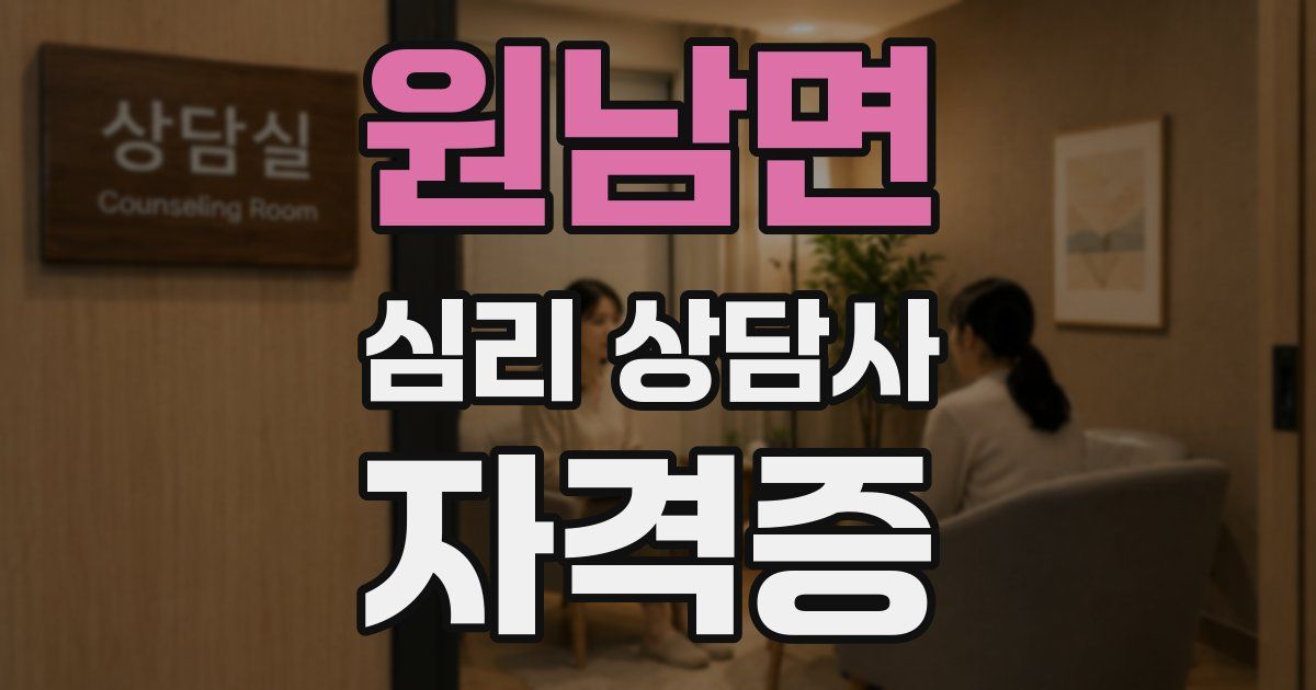 원남면 심리 상담사 자격증