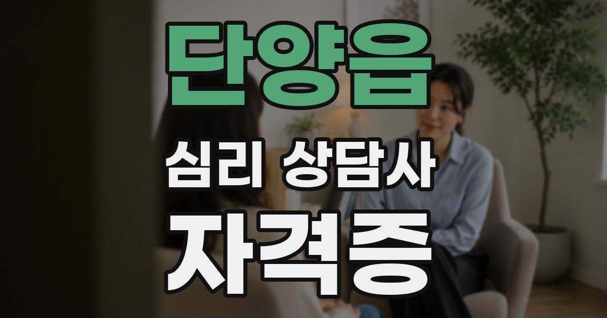 단양읍 심리 상담사 자격증
