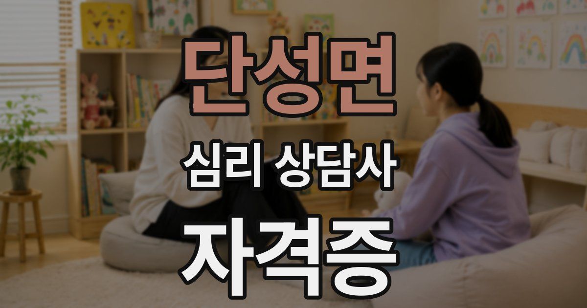 단성면 심리 상담사 자격증