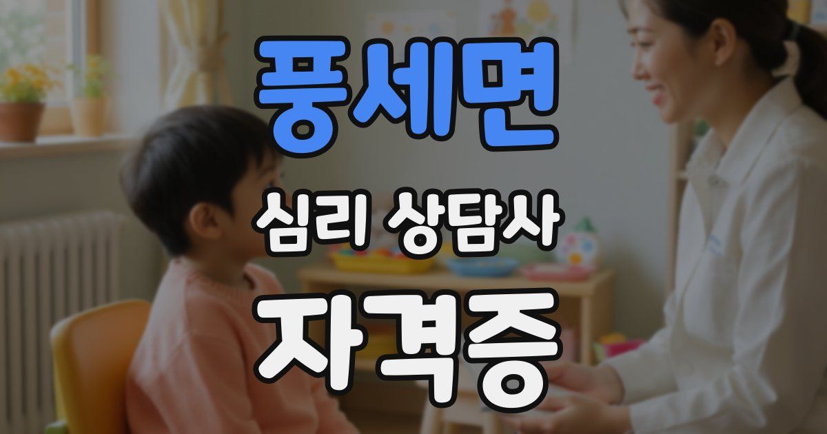 풍세면 심리 상담사 자격증
