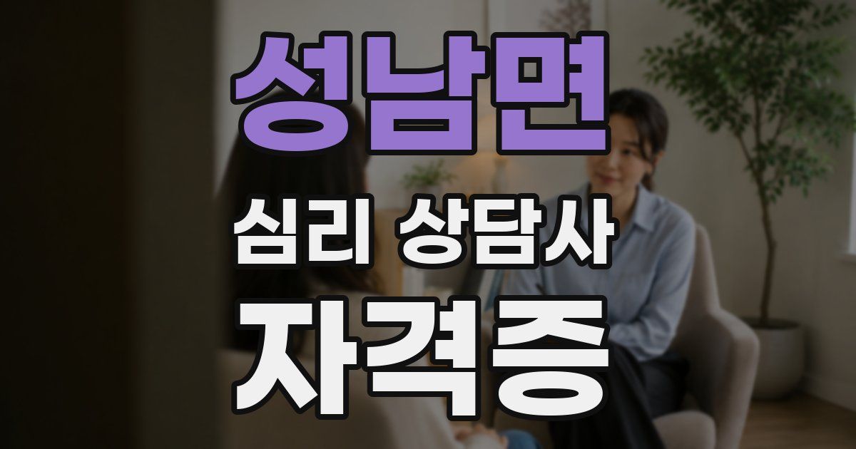 성남면 심리 상담사 자격증