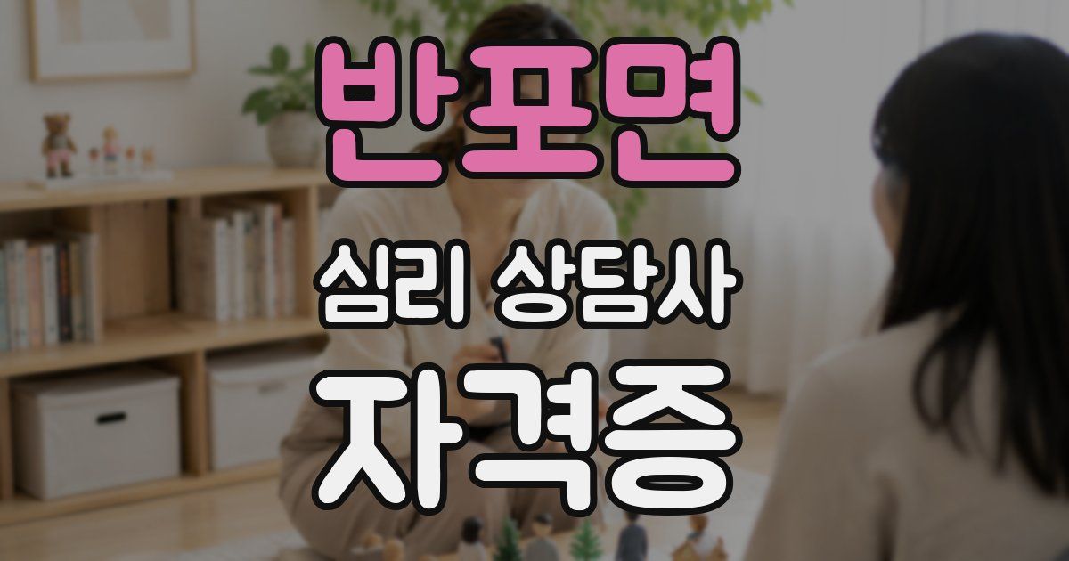 반포면 심리 상담사 자격증