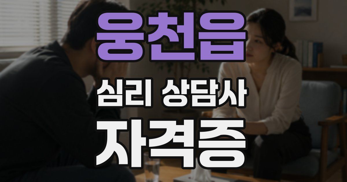 웅천읍 심리 상담사 자격증