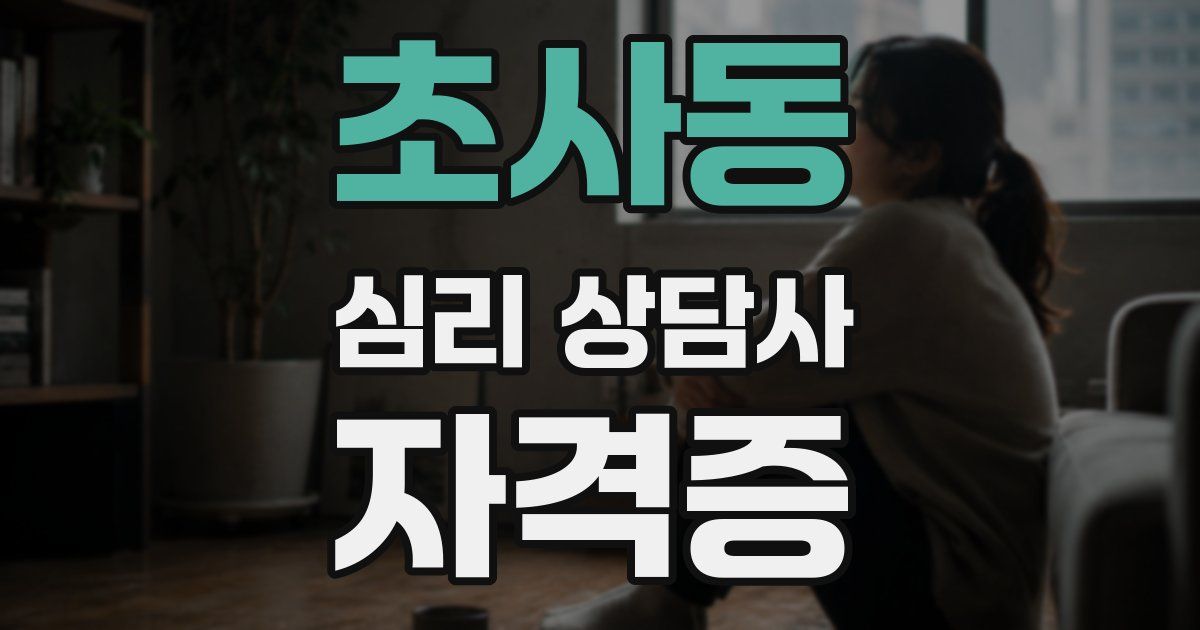 초사동 심리 상담사 자격증