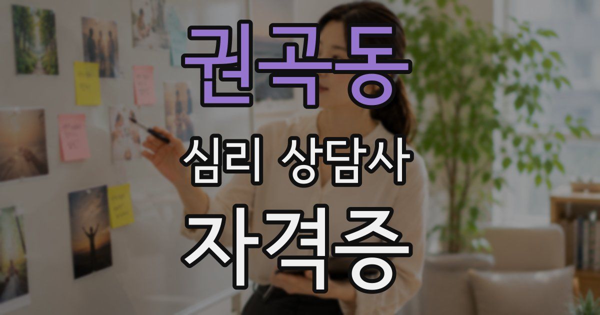 권곡동 심리 상담사 자격증