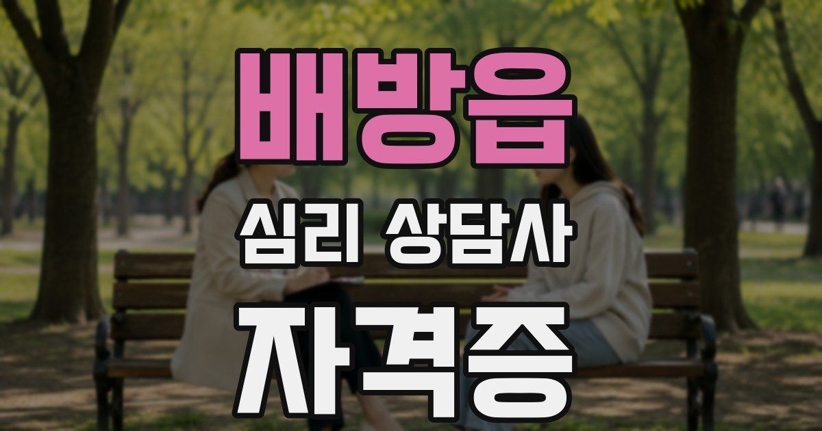 배방읍 심리 상담사 자격증