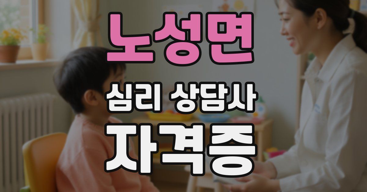 노성면 심리 상담사 자격증