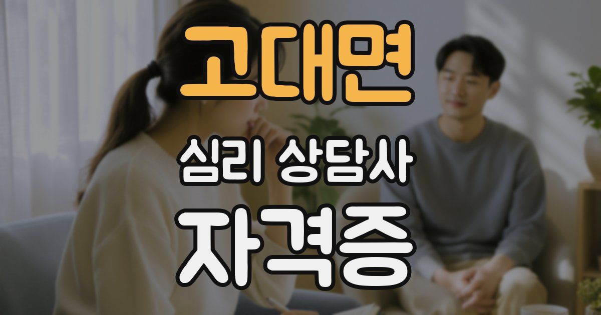 고대면 심리 상담사 자격증