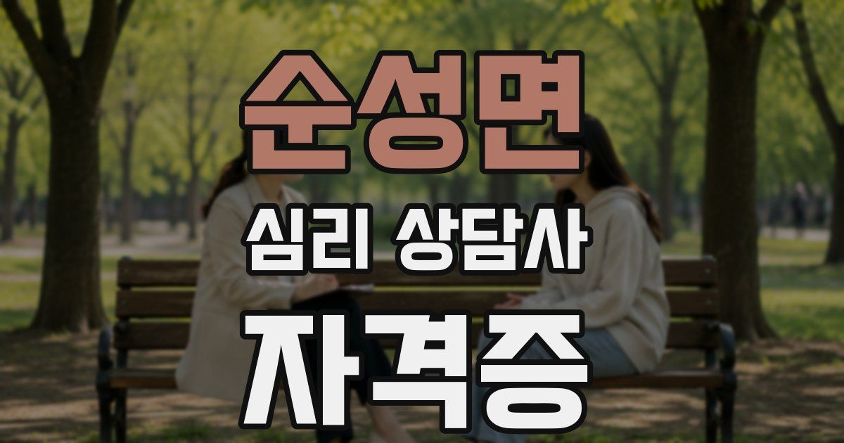 순성면 심리 상담사 자격증