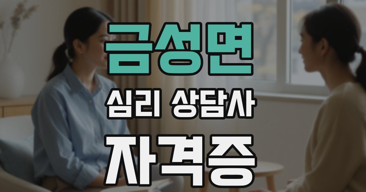 금성면 심리 상담사 자격증