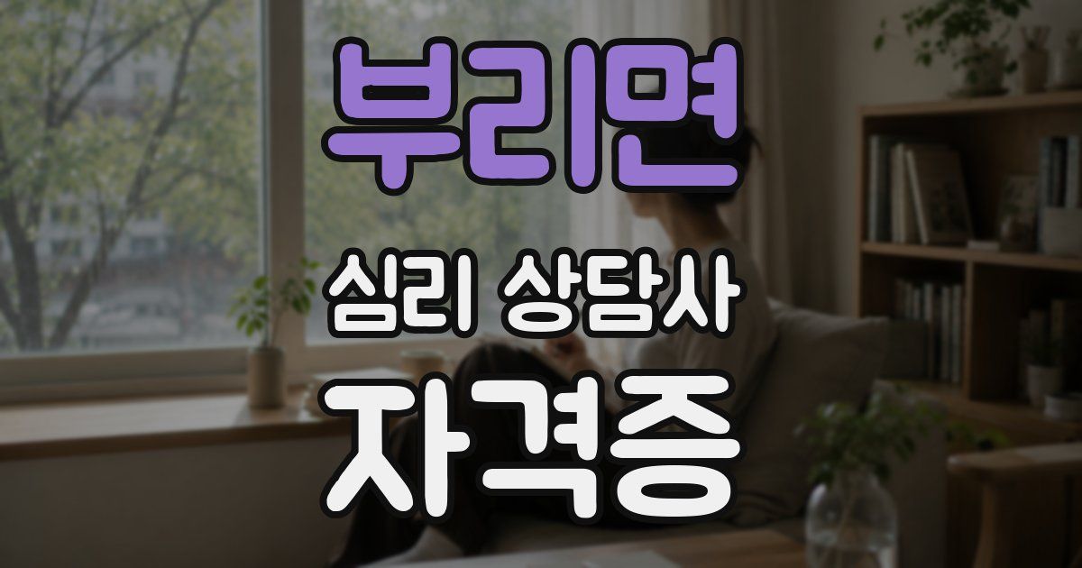 부리면 심리 상담사 자격증