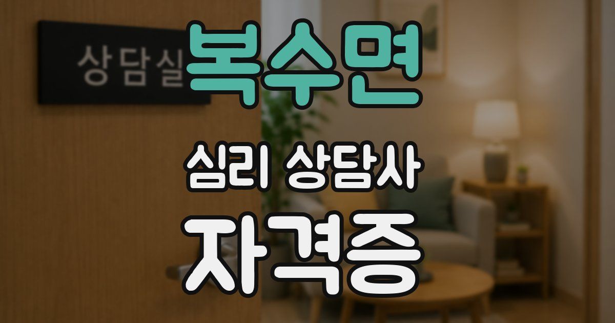 복수면 심리 상담사 자격증