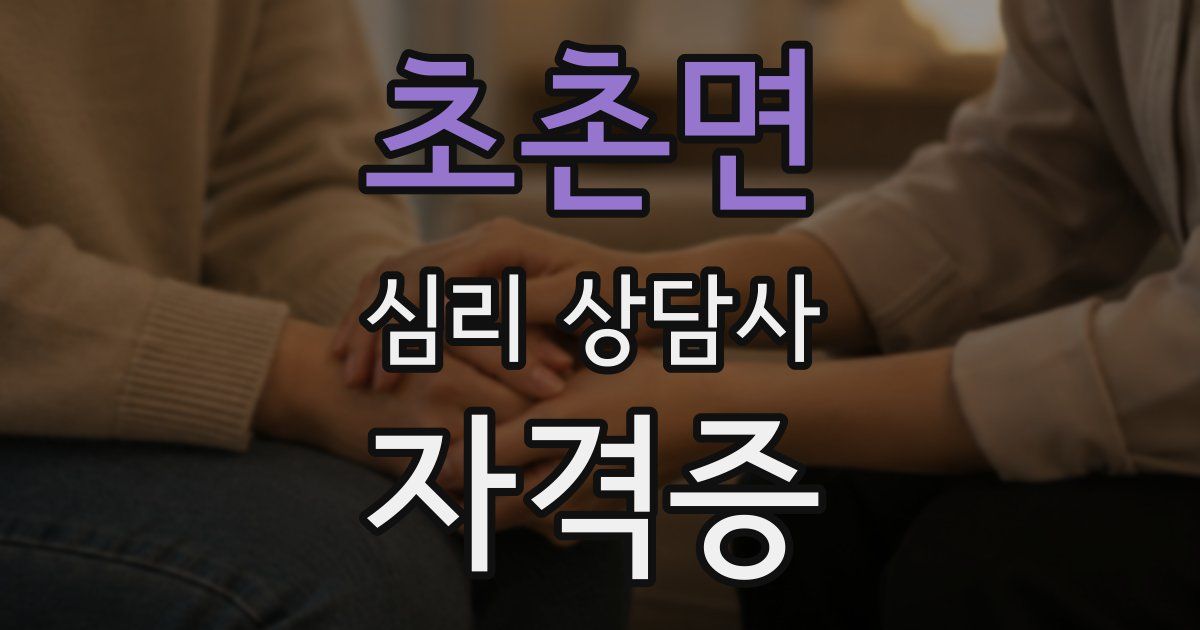 초촌면 심리 상담사 자격증