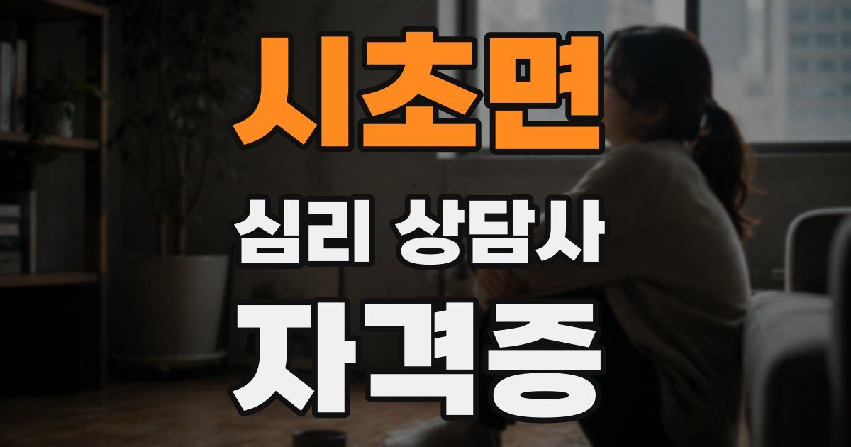 시초면 심리 상담사 자격증