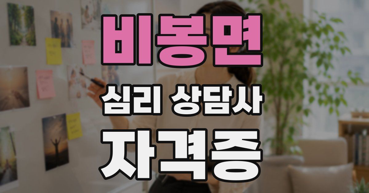 비봉면 심리 상담사 자격증