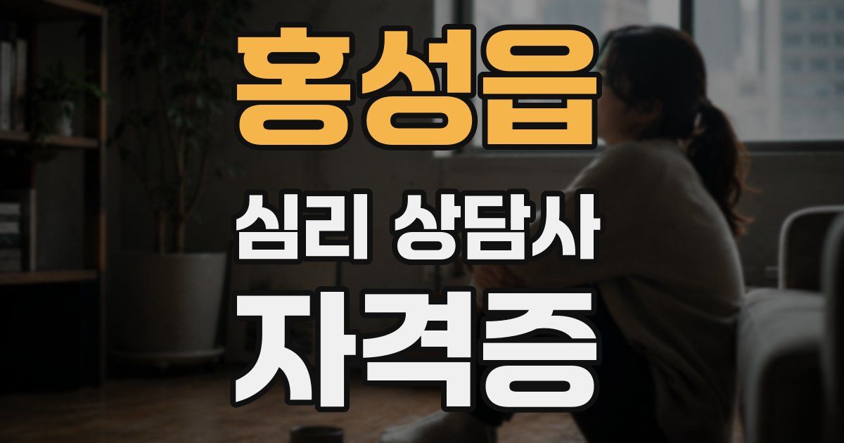 홍성읍 심리 상담사 자격증