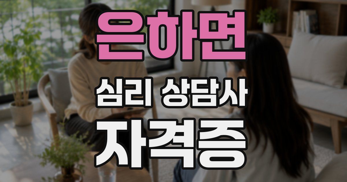 은하면 심리 상담사 자격증