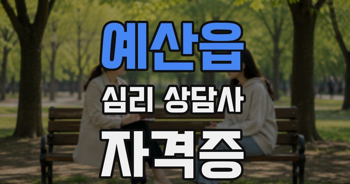 예산읍 심리 상담사 자격증