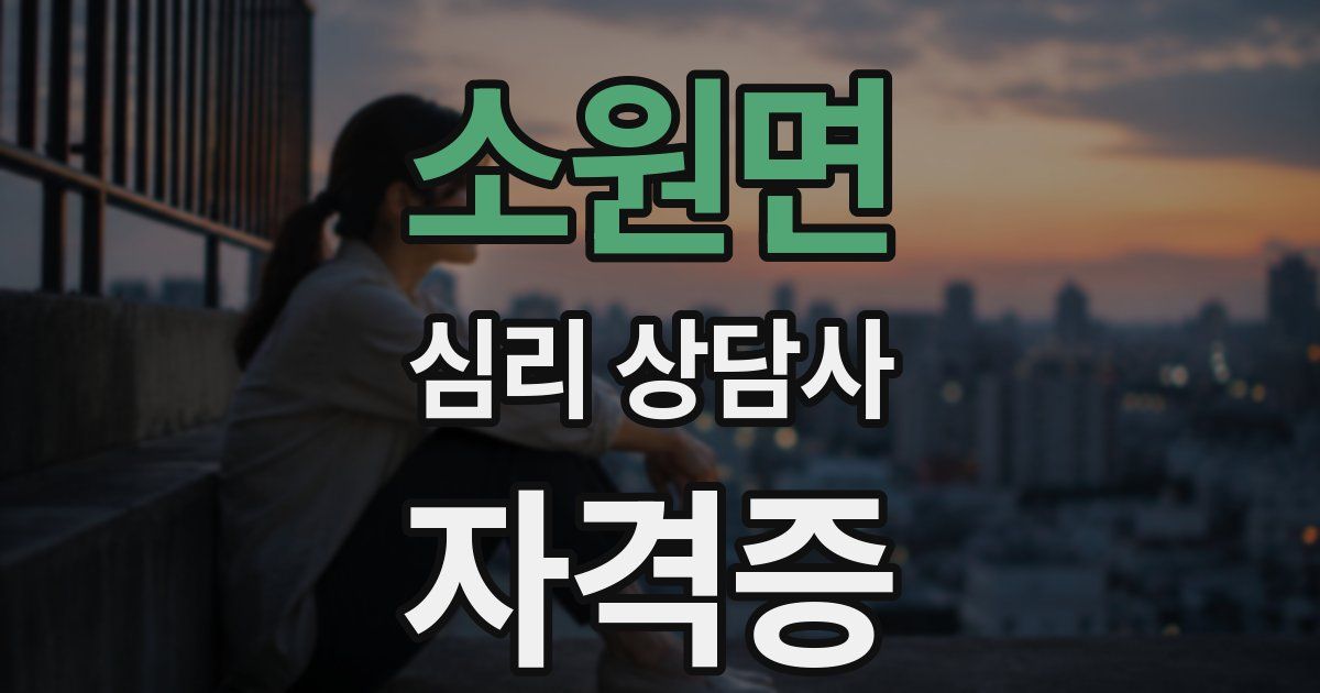 소원면 심리 상담사 자격증