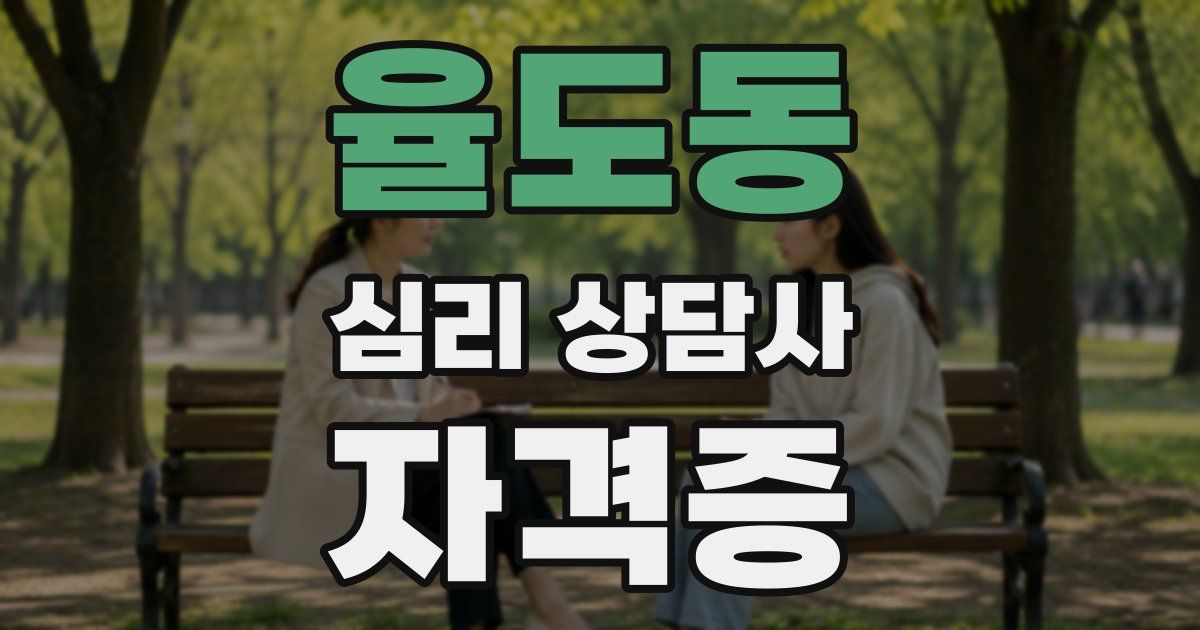 율도동 심리 상담사 자격증