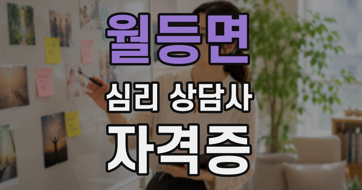 월등면 심리 상담사 자격증