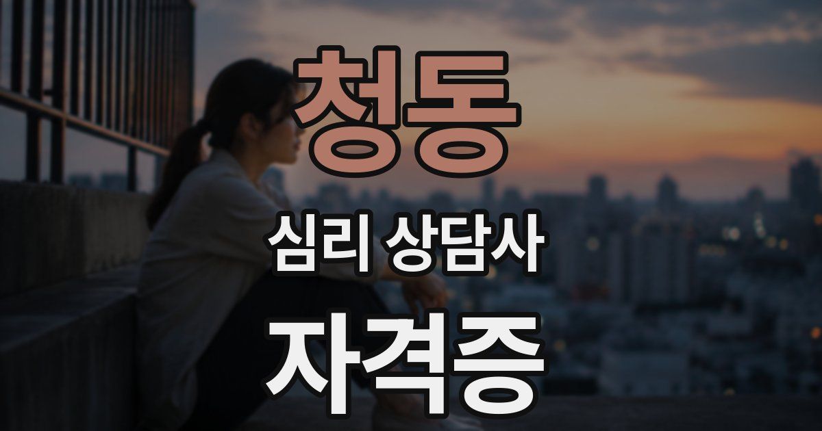 청동 심리 상담사 자격증