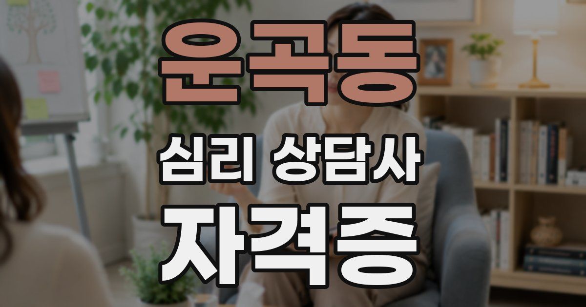 운곡동 심리 상담사 자격증