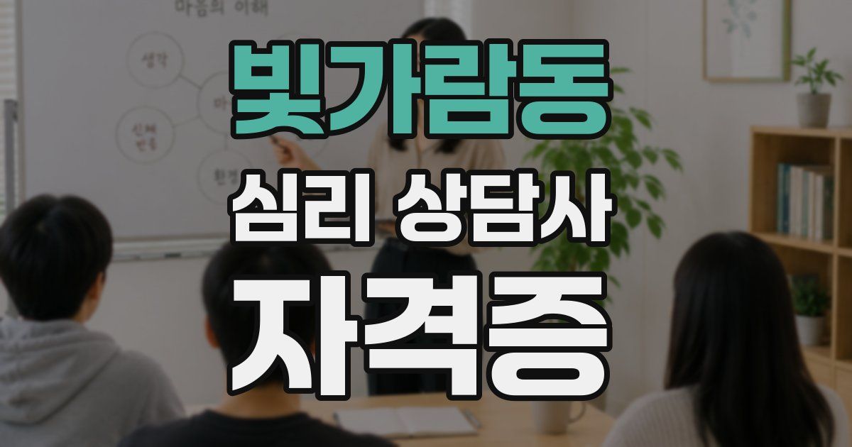 빛가람동 심리 상담사 자격증