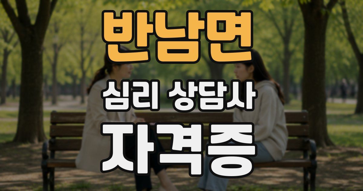 반남면 심리 상담사 자격증