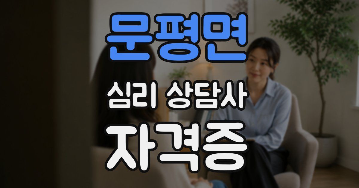 문평면 심리 상담사 자격증