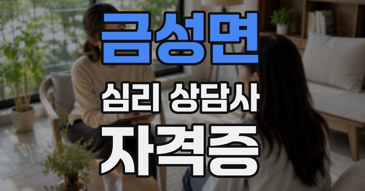 금성면 심리 상담사 자격증