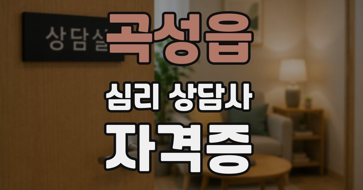 곡성읍 심리 상담사 자격증