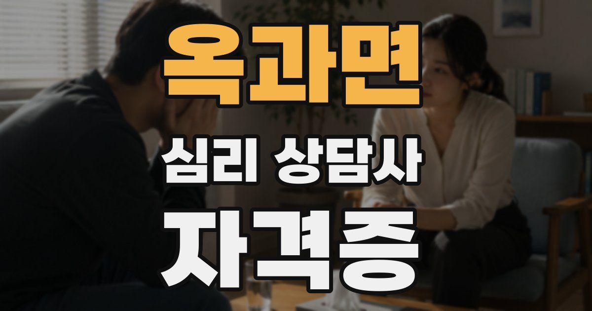 옥과면 심리 상담사 자격증