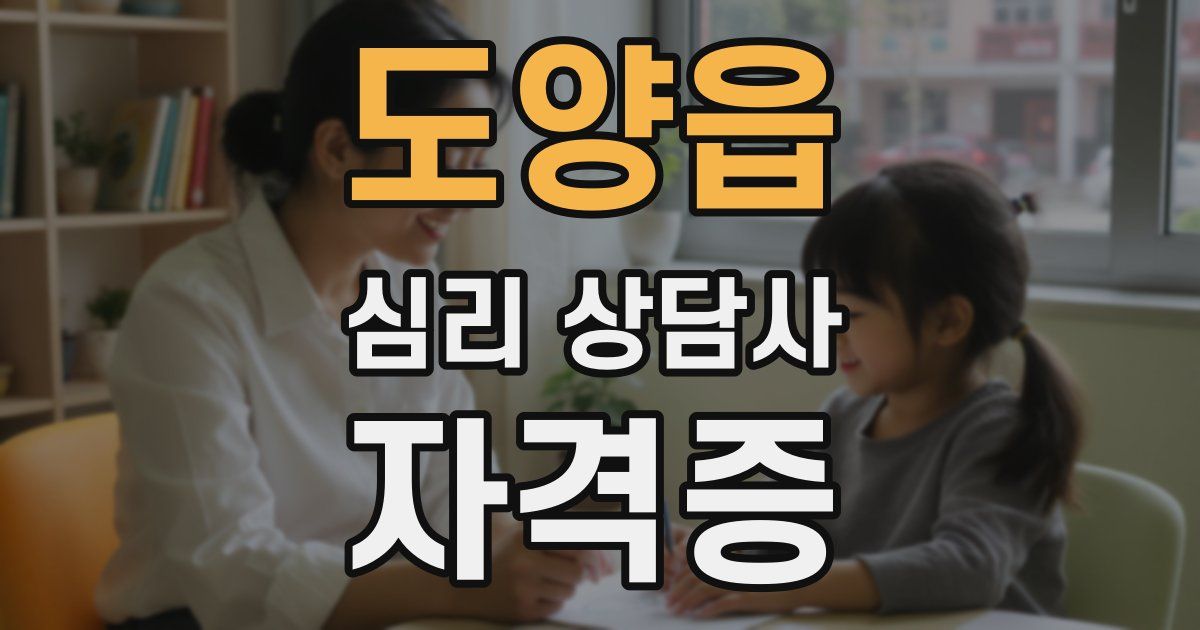 도양읍 심리 상담사 자격증